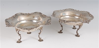 Lot 1201 - A pair of Edwardian silver comports, each...