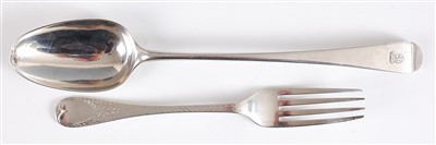 Lot 1178 - An early George III silver stuffing spoon, in...