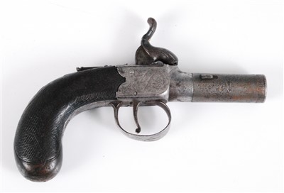 Lot 143 - A 19th century box lock percussion pocket pistol