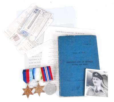 Lot 216 - A WW II R.A.F. Observer's and Air Gunner's Flying Log Book