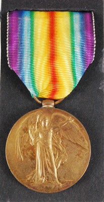 Lot 252 - A WW I Victory medal, naming 22335 PTE. T.W. DEBBAGE. NORF. R.