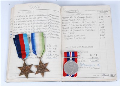 Lot 219 - A WW II R.A.F. Observer's and Air Gunner's Flying Log Book, naming