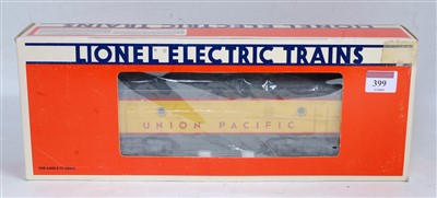 Lot 399 - Lionel 'Union Pacific' F3-B dummy unit, yellow...