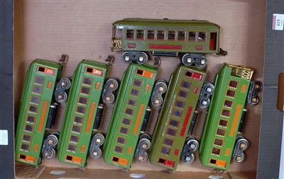 Lot 415 - Six 'Ives Lines' bogie passenger cars, three...