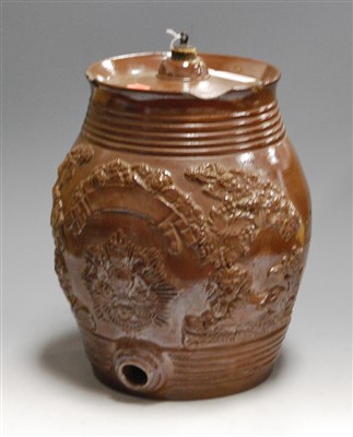 Lot 11 - A large Victorian salt glazed stoneware barrel,...