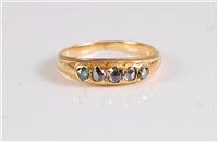 Lot 2597 - A 19th century five stone diamond ring, the...