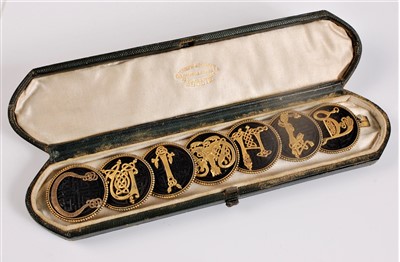 Lot 1304 - A mid 19th century Irish bog oak and gilt...