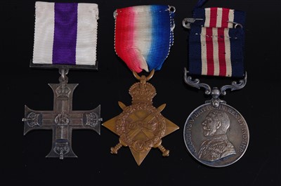Lot 10 - A George V Military Cross group of three