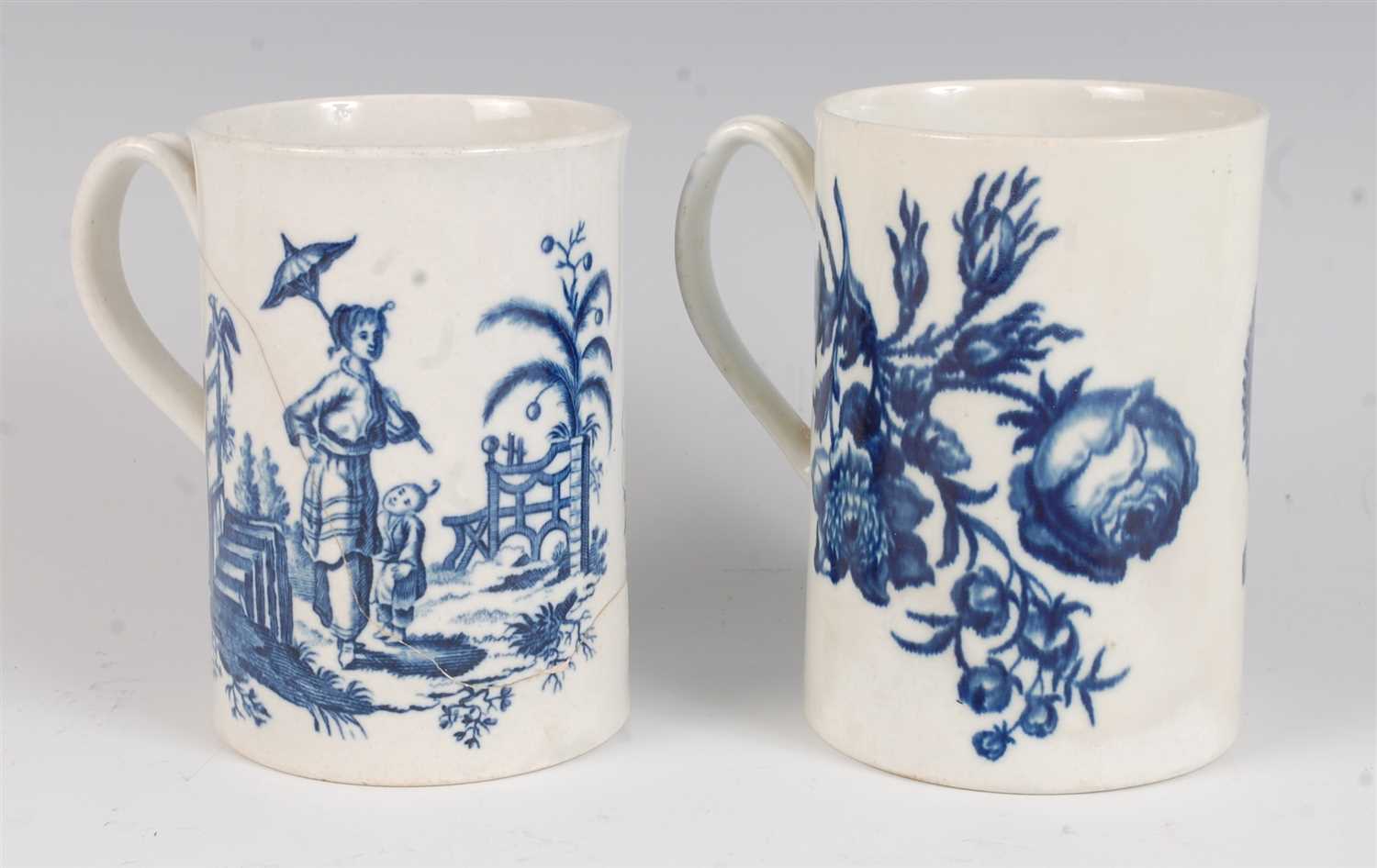 Lot 1062 - An 18th century Worcester porcelain tankard,...