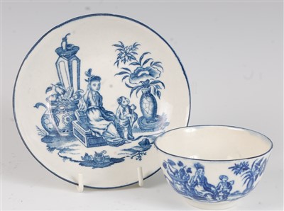 Lot 1070 - A Worcester porcelain tea bowl and saucer,...