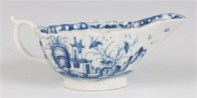Lot 1080 - A rare Worcester porcelain sauceboat,...