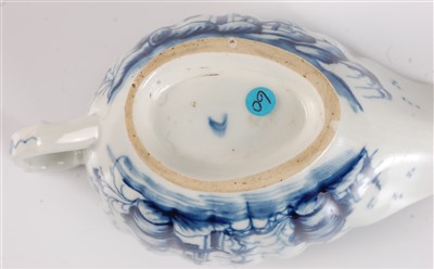 Lot 1080 - A rare Worcester porcelain sauceboat,...