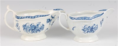 Lot 1081 - A Worcester porcelain strap fluted sauceboat,...