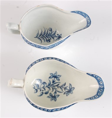 Lot 1081 - A Worcester porcelain strap fluted sauceboat,...