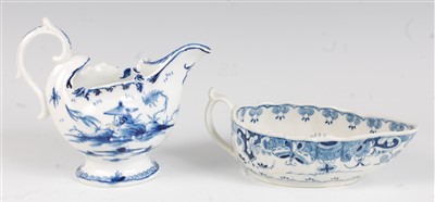 Lot 1089 - A Worcester porcelain sauceboat, underglaze...