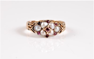 Lot 1283 - A mid-late 19th century split pearl and ruby...