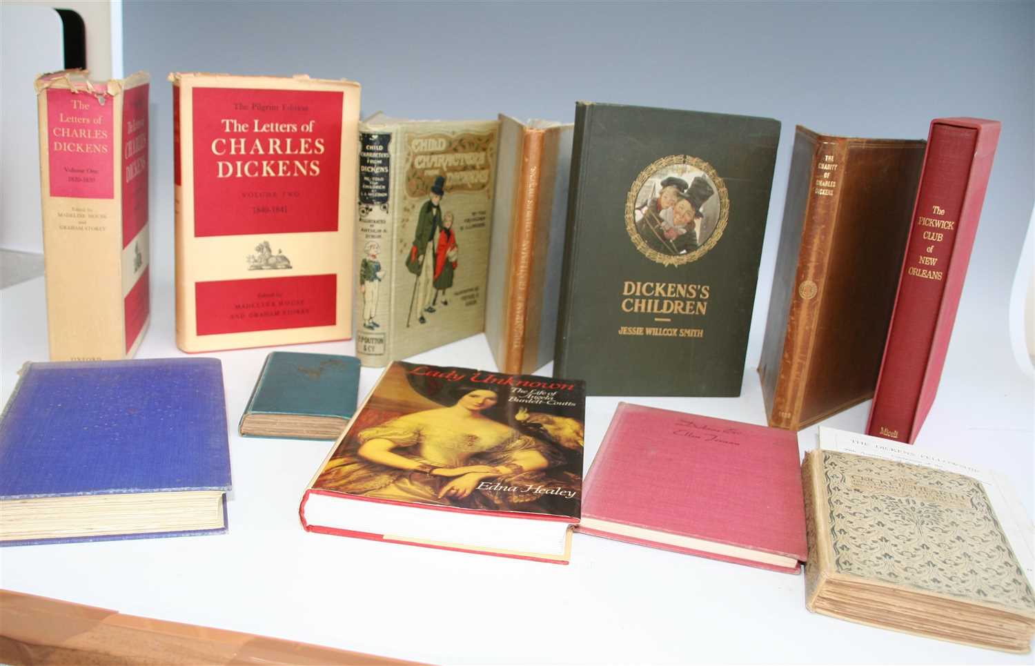 Lot 1034 - DICKENSIANA. One box of titles relating to the...