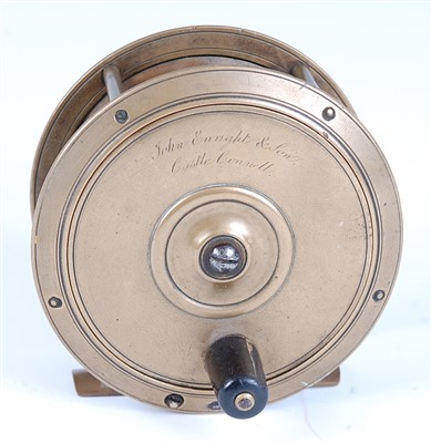 Lot 368 - A John Enright & Son 4" brass centre pin reel