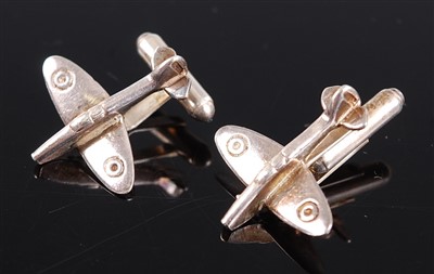 Lot 64 - A pair of gentleman's silver cuff-links