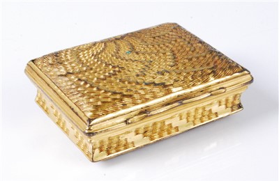 Lot 1372 - A George III gilt metal snuff-box, of waisted...