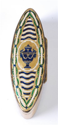Lot 1379 - A George III gilt metal and enamel set...