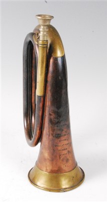 Lot 288 - A late 19th century copper and brass bugle