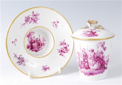 Lot 1051 - An 18th century Sèvres porcelain chocolate cup...