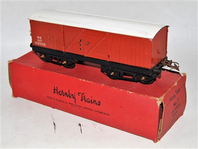 Lot 304 - Hornby 1948-50 NE No. 2 goods van (NM-BG with...