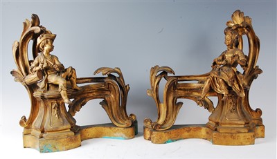 Lot 1386 - A pair of late 19th century French gilt bronze...