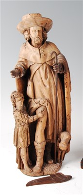 Lot 1413 - A 19th century continental carved softwood...
