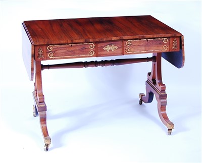 Lot 1611 - A Regency rosewood and brass mounted sofa...