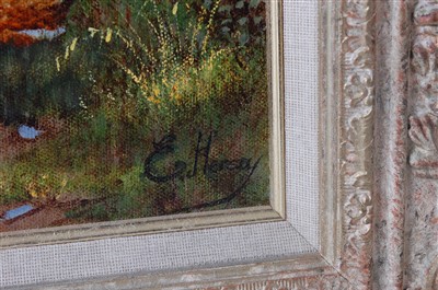 Lot 1529 - Edward Hersey (b.1948) - Chickens in a disused...