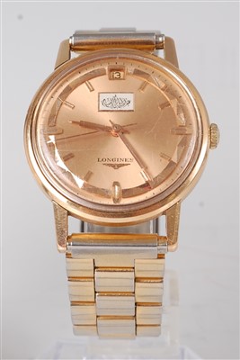 Lot 1337 - A gent's Longines 18ct gold Conquest...