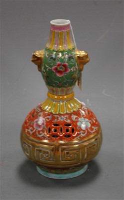 Lot 285 - A Chinese stoneware double gourd vase, having...