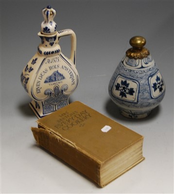 Lot 51 - A Chinese stoneware blue and white vase (cut...