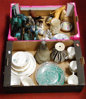 Lot 62 - Two boxes of miscellaneous china and glassware,...