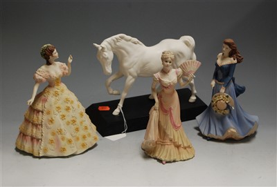 Lot 98 - A set of three Coalport figurines, to include...