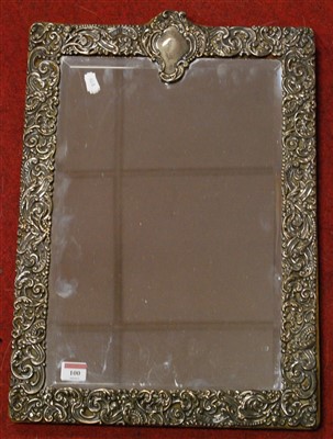 Lot 100 - A late Victorian silver and velvet clad wall...