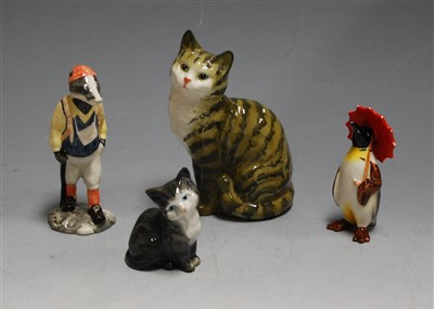 Lot 157 - A Beswick figure of a seated cat, impressed...