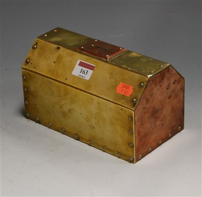 Lot 163 - An early 20th century studded brass and copper...