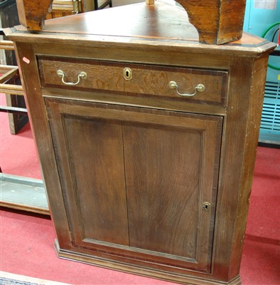 Lot 1166 - A 19th century oak and mahogany cross banded...