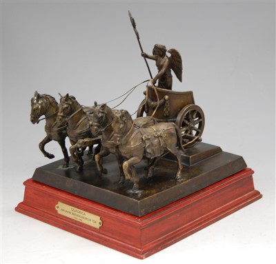 Lot 177 - A Franklin Mint bronzed model 'Quadriga', on...