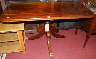 Lot 1209 - A 19th century mahogany round cornered fixed...
