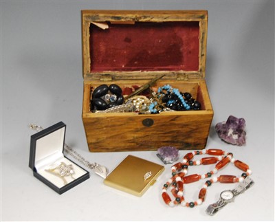 Lot 237 - A Victorian rosewood tea caddy and contents,...