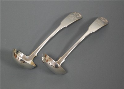 Lot 243 - A pair of 19th century Scottish silver sauce...