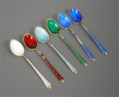Lot 245 - A set of six mid-20th century Danish sterling...