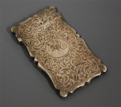 Lot 246 - A circa 1900 silver visiting card case, of...