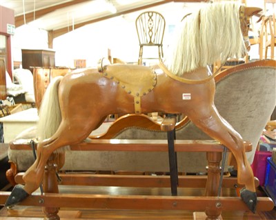 Lot 1291 - A Victorian style painted rocking horse,...