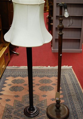Lot 1263 - A turned oak standard lamp; together with a...