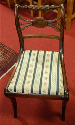 Lot 1333 - A set of five Regency rosewood and brass...